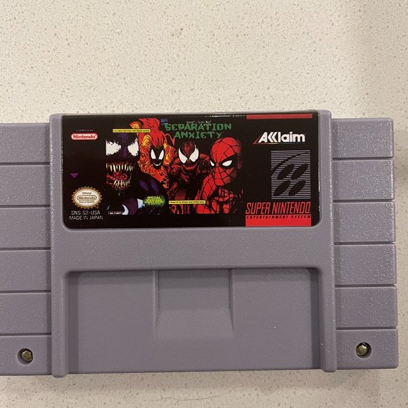 Venom Spider-Man Separation Anxiety (SUPER NINTENDO SNES) Game Cart - Picture 1 of 1